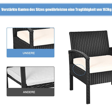 Zahradní nábytek sestava 3 díly do každého počasí PE ratan černá