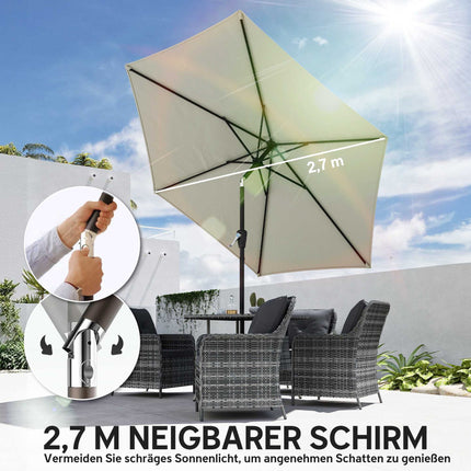 Zahradní slunečník, 270 cm, UPF 50+ UV ochrana