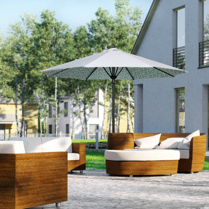 Velký zahradní slunečník s kovovou tyčí – Ø292 cm, zelený