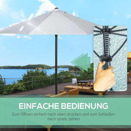 Velký zahradní slunečník s kovovou tyčí – Ø292 cm, zelený