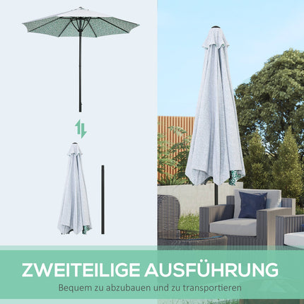 Velký zahradní slunečník s kovovou tyčí – Ø292 cm, zelený