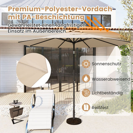 Zahradní slunečník průměr 303 cm, funkce náklonu, béžová