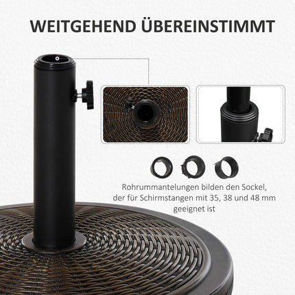 Stojan na zahradní slunečník, bronzový, pro tyče 35-48mm