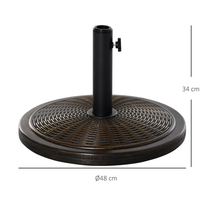 Stojan na zahradní slunečník, bronzový, pro tyče 35-48mm
