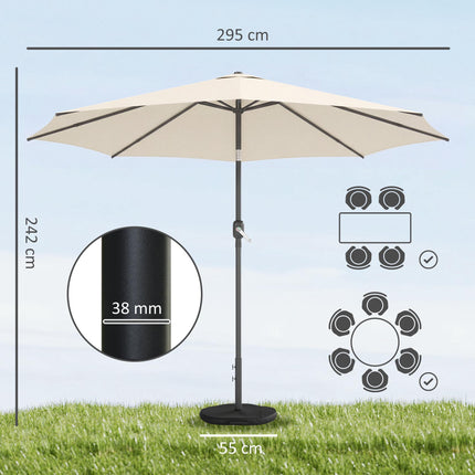 Patio Umbrella with Sandbag Weights, UV Protection, Cream