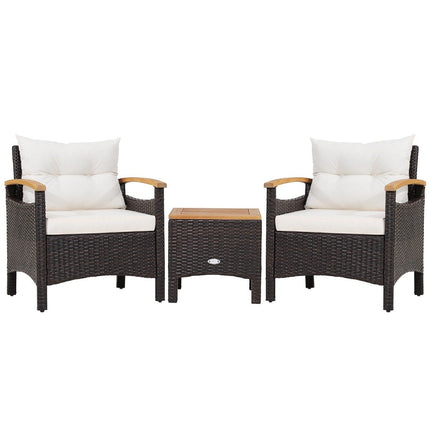 Patio furniture set Wicker furniture set for outdoor use with coffee table white