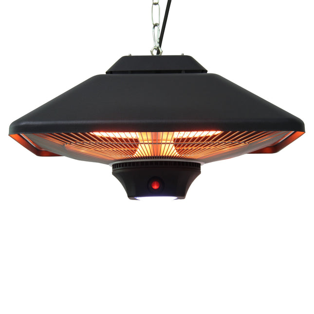 Stropní zahradní ohřívač s dálkovým ovládáním a LED, 2000W, kompaktní