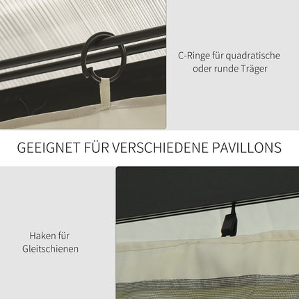 Béžové polyesterové bočnice pavilonu 3x4M pro párty stany