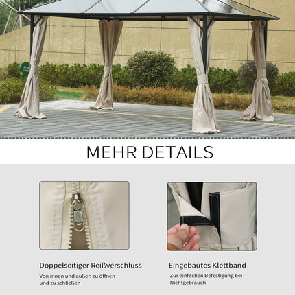 Béžové polyesterové bočnice pavilonu 3x4M pro párty stany