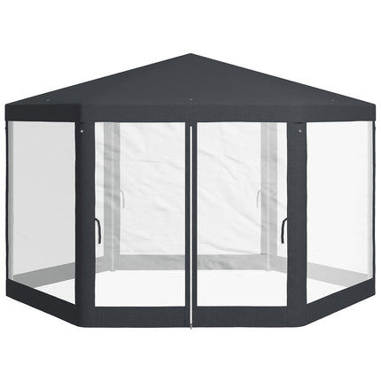 Šestihranný pavilon 4x4m, polyester a kov, s moskytiérou