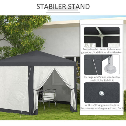 Šestihranný pavilon 4x4m, polyester a kov, s moskytiérou