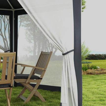 Šestihranný pavilon 4x4m, polyester a kov, s moskytiérou