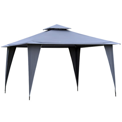 Šedý kovový pavilon, párty stan 3.45x3.45x2.68M, polyester