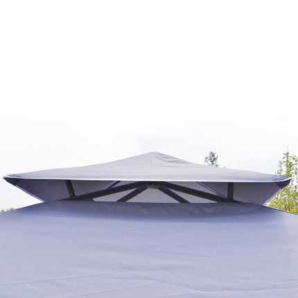 Šedý kovový pavilon, párty stan 3.45x3.45x2.68M, polyester