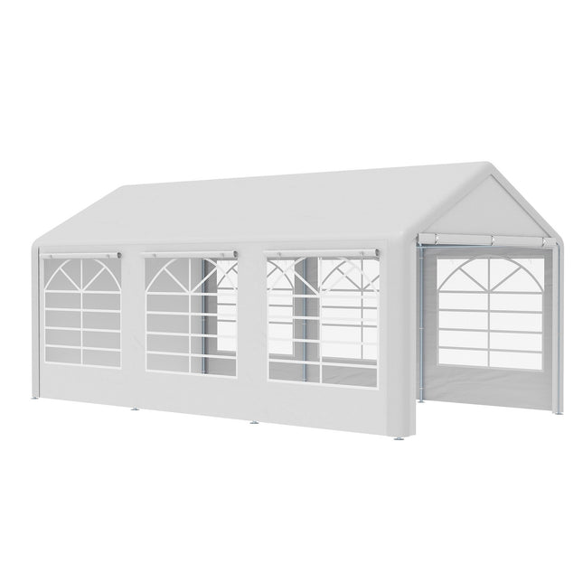 Párty stan pavilon se 4 bočními stěnami, bílý, 3x6m