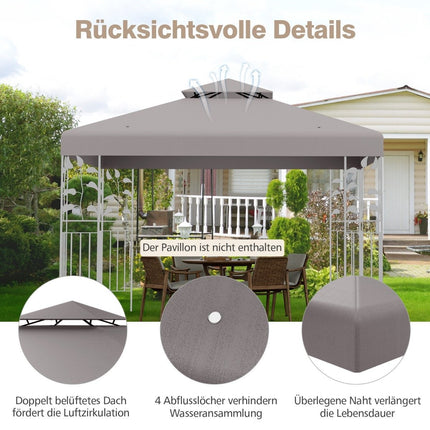 Náhradní střecha pavilonu, 3x3M, šedá, ventilační klapka