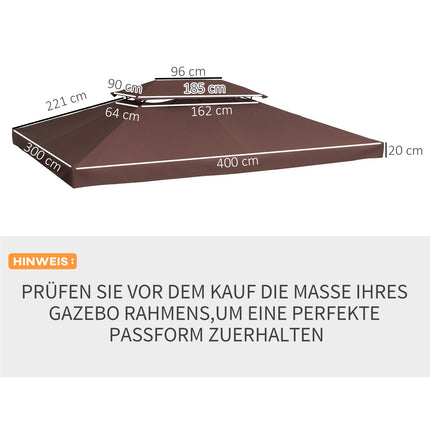 Náhradní střecha altánu 3x4M, voděodolný polyester