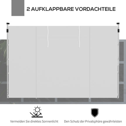 Boční stěny párty stanu s oknem a dveřmi, 3x3/3x6 m, bílá