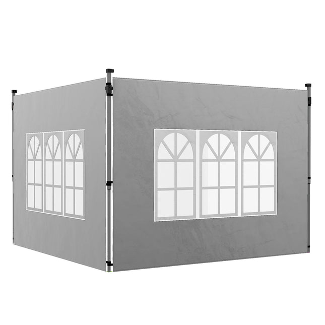 Sada bočních stěn pavilonu, 3x3/3x4m, voděodolná, světle šedá