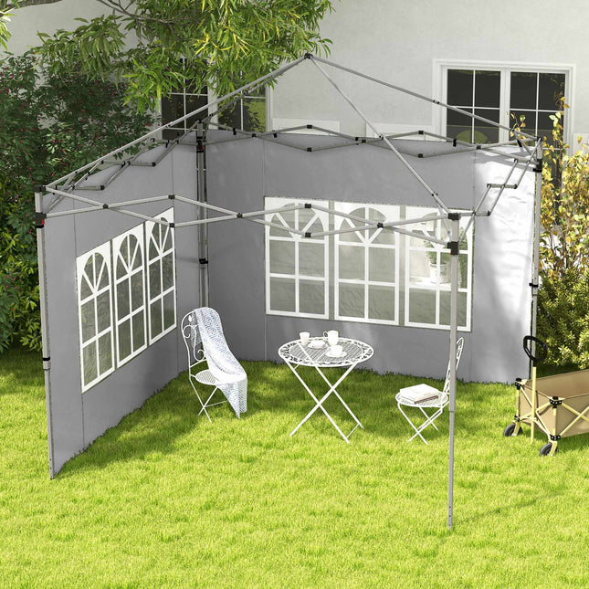 Sada bočních stěn pavilonu, 3x3/3x4m, voděodolná, světle šedá