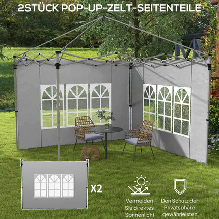 Sada bočních stěn pavilonu, 3x3/3x4m, voděodolná, světle šedá