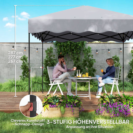 Voděodolný nůžkový pavilon 3x3m, UV 50+, světle šedá