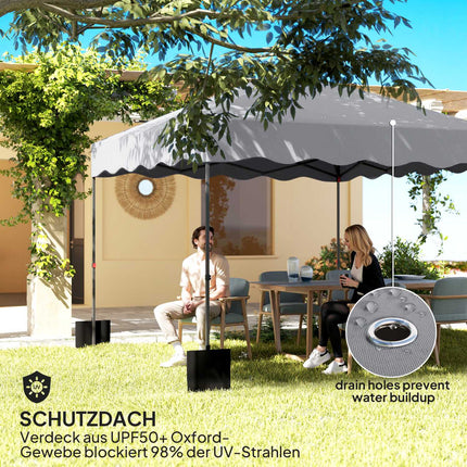 Voděodolný nůžkový pavilon 3x3m, UV 50+, světle šedá