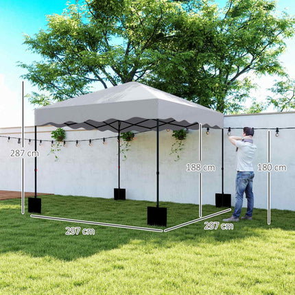 Voděodolný nůžkový pavilon 3x3m, UV 50+, světle šedá