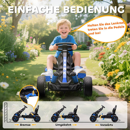Dětská šlapací motokára, brzda, protiskluzová kola, 3-6 let