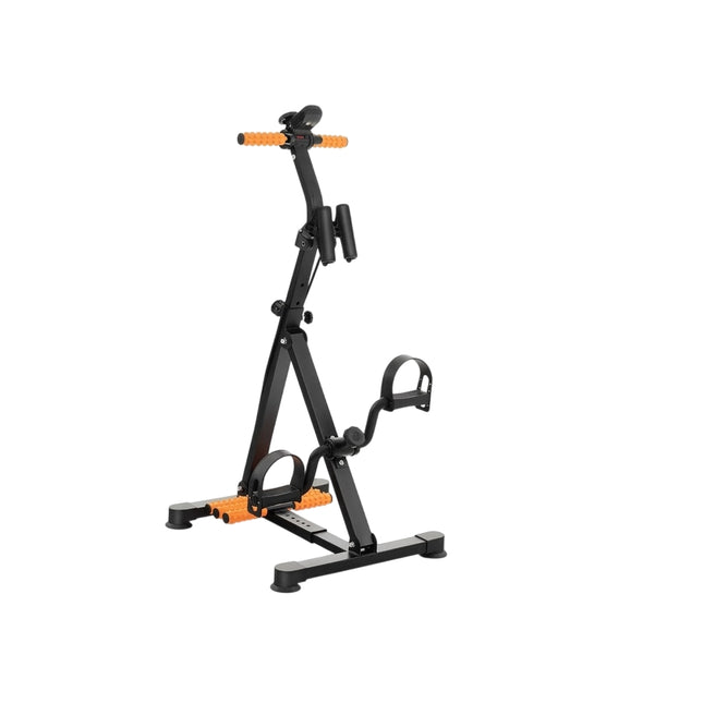 Pedálový trenažér pro seniory, fitness pomůcka na ruce 43-53 x 45 x 87-100 cm černá + oranžová