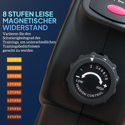 Tichý pedálový trenažér s 8stupňovým magnetickým odporem