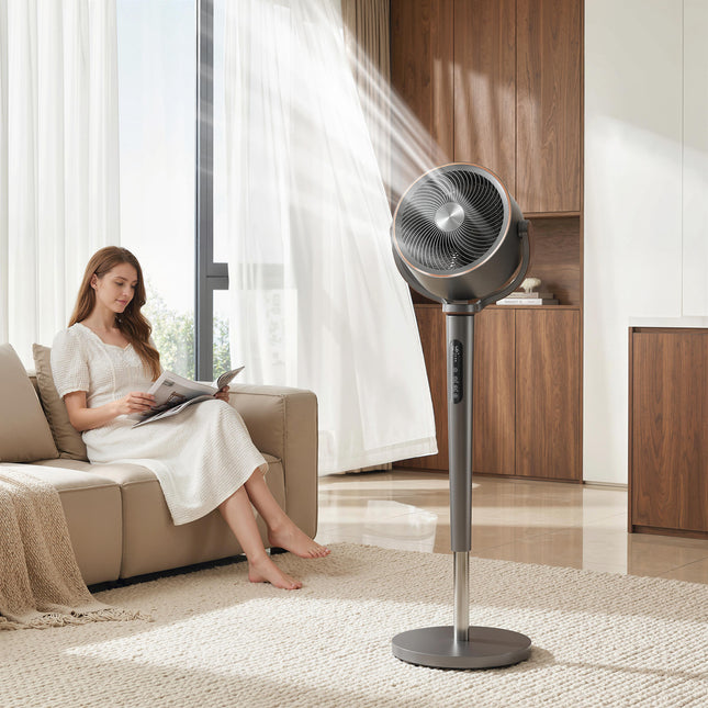 Stojanový cirkulační ventilátor, 12 rychlostí, dálkové ovládání, LED