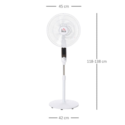 Stojanový ventilátor, 138 cm ocel, časovač a dálkové ovládání, nastavitelná výška