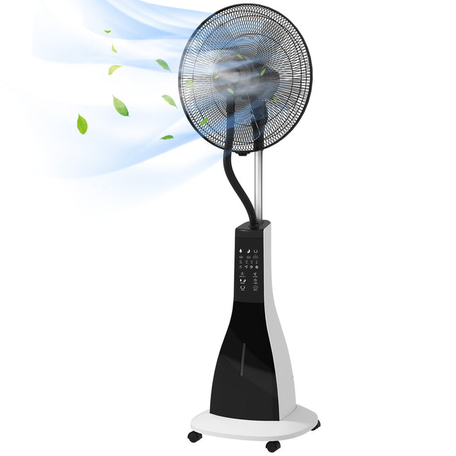 Mlžicí ventilátor s dálkovým ovládáním, nádrž 3L, 3 rychlosti, černá