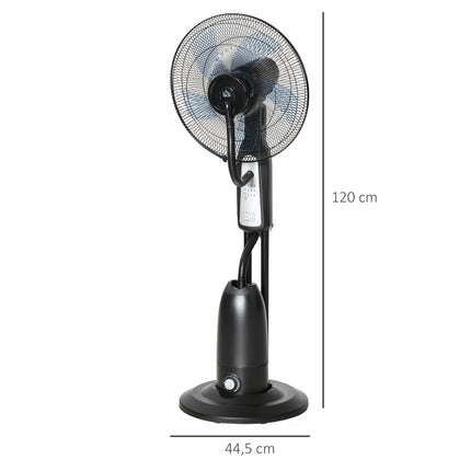 Stojanový ventilátor s mlžením, časovač, nastavitelný úhel, 3 polohy