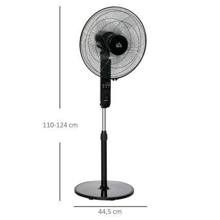 Stojanový ventilátor s dálkovým ovládáním, nastavitelná výška a 3 rychlosti