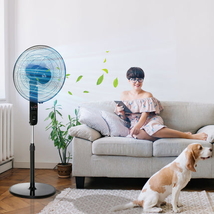 Stojanový ventilátor s dálkovým ovládáním, nastavitelná výška a 3 rychlosti