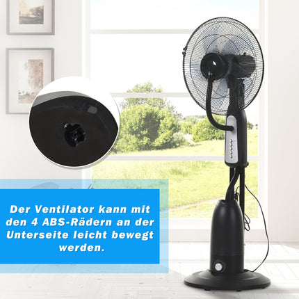 Stojanový ventilátor s mlžením 2.8L, nastavitelný kovový design