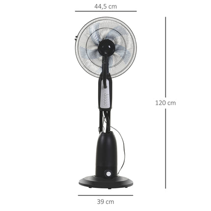 Stojanový ventilátor s mlžením 2.8L, nastavitelný kovový design