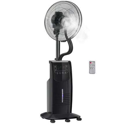 Stojanový ventilátor s mlžením, nastavitelný náklon, nádržka na vodu 3.1L