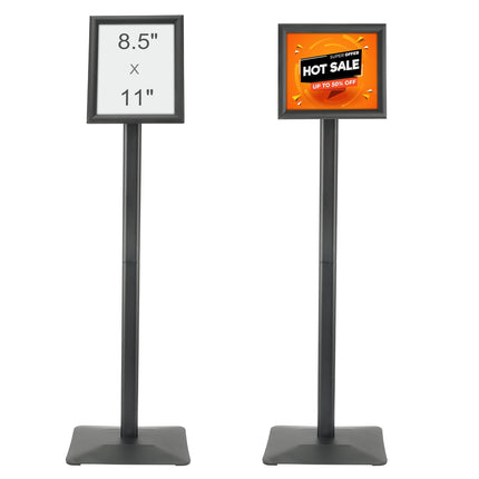 Pedestal Sign Holder, 8.5 x 11, Adjustable Metal Base