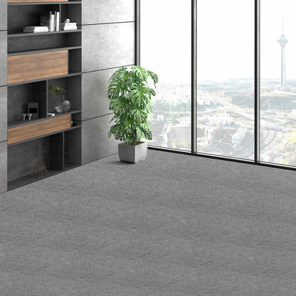 Peel And Stick Carpet Tiles, 12x12 In, 12-Pack, Light Gray