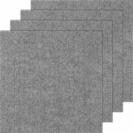 Peel And Stick Carpet Tiles, 12x12 In, 12-Pack, Light Gray