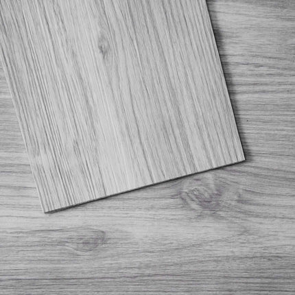 Peel And Stick Vinyl Floor Tiles, Light Gray, 36x6 In, 20 Pack