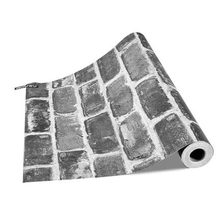 Peel and Stick Wallpaper, Gray Brick, Waterproof, 45cm x 10m