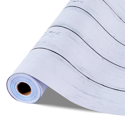 Peel and Stick Wallpaper, White Wood Texture 45cm x 12m