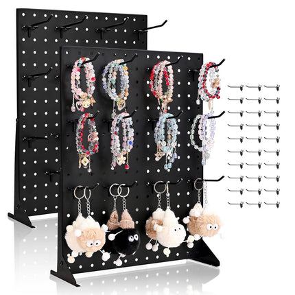 Pegboard Display Stand, 43 x 33 cm, 30 Hooks, 2-Pack