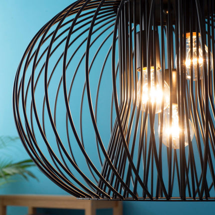 Industriální stropní lampa, nastavitelný kov, černá Ø50 x 150 Cm