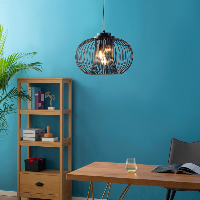 Industrial ceiling lamp, adjustable metal, black Ø50 x 150 Cm