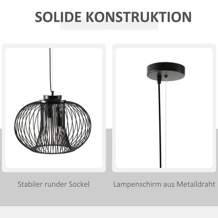 Industriální stropní lampa, nastavitelný kov, černá Ø50 x 150 Cm